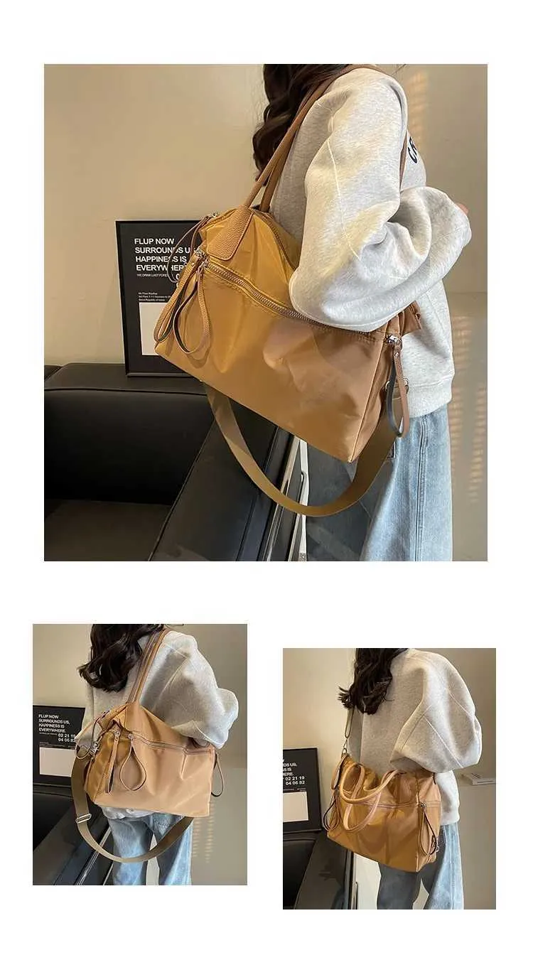 Sac à main en toile de nylon pour femmes, nouvelle tendance automne/hiver 2024, sac messager coréen décontracté de grande capacité, sac à main Y241011_voghion.com