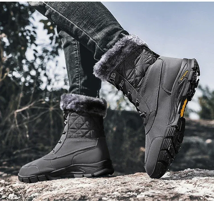 Heren High-end Snowboots Winter Mode Pluche Isolatie Antislip Waterdicht Slijtvast Katoenen Schoenen Buiten_voghion.com