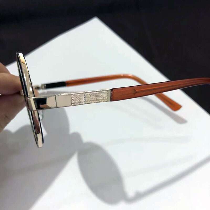 Lenti piatte in cristallo rotondo, montature rotonde non graduate, occhiali da sole per uomo e donna_voghion.com