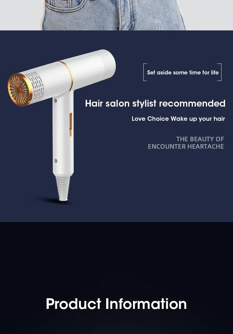 Luxury Ionic Blow Dryer - Salon Cold Wind Professional Styler_voghion.com