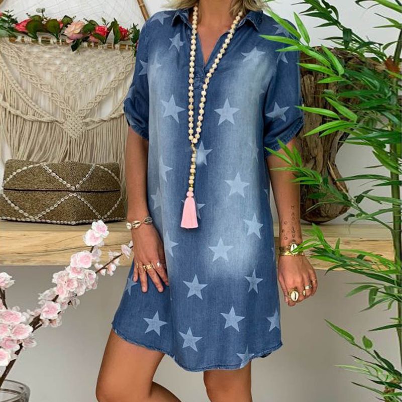 Women's factory direct sale cross-border women's clothing multicolor multi-size summer v-neck pullover short sleeve_voghion.com