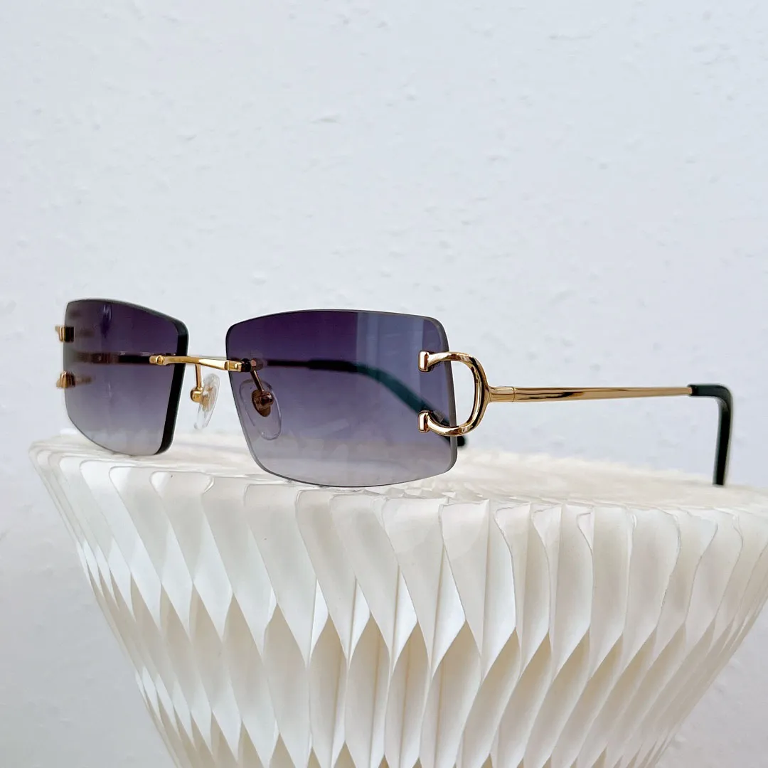 Occhiali da sole da uomo in oro lucido platino platino metallo quadrato occhiali da donna vintage di alta qualità Con scatola originale e_voghion.com