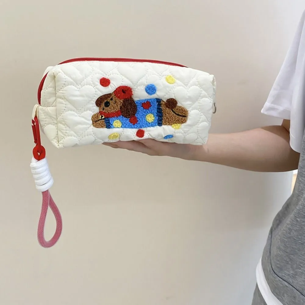 Cute Cartoon Print Makeup Cotton Large Capacity Storage Bag Cosmetic Organizer Pencil Case Toiletry Handbag_voghion.com