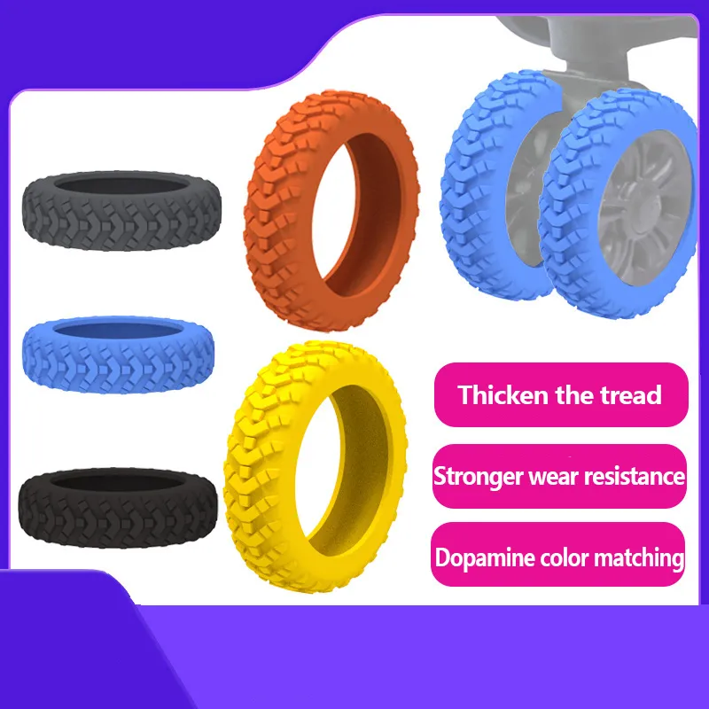 4PCS/Set Silicone Travel Lage Caster Shoes Reduce Wheel Wear Suitcase Parts Axles Trolley Box Casters Cover With Silent_voghion.com