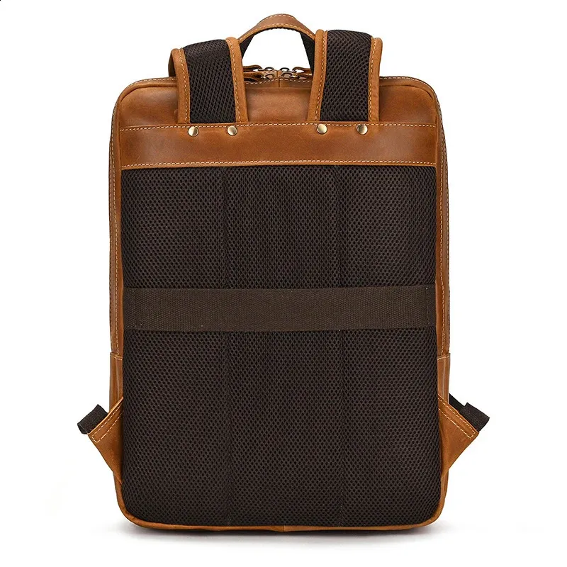 Mochila para portátil de 14" y 15,9" de piel auténtica para hombre, de piel de Caballo Loco, 240902_voghion.com