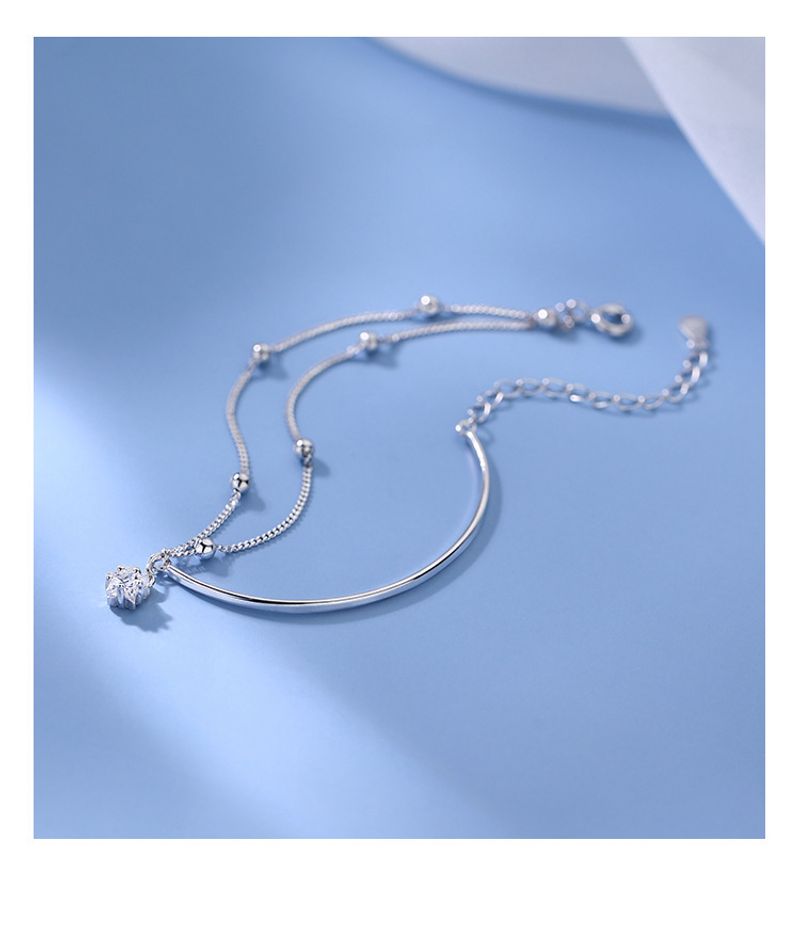 Star Half Bracelet Girl Plated Pure Sier Small And Simple Internet Celebrity Instagram Double Layer Handpiece_voghion.com