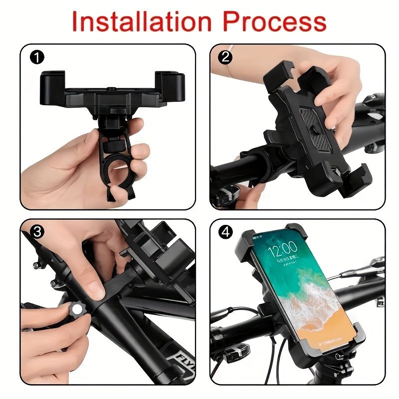 1pc Bicycle Motorcycle/bicycle Holder, Supports All Models From 12.19-17.27 Cm, 360° Rotating Phone Holder_voghion.com