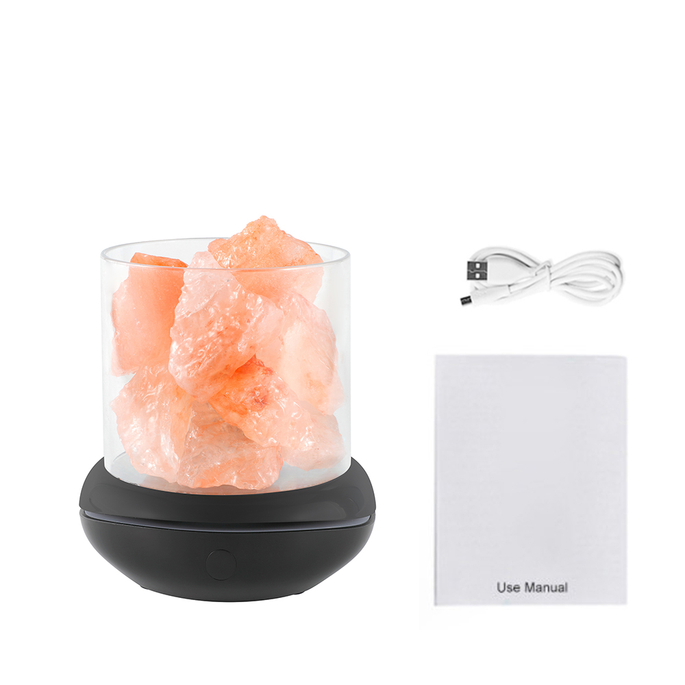 Lampă de noapte LED cu sare Himalayană cu cristale de aromaterapie, lampă de noapte LED colorată pentru dormitor, decor de cameră drăguț anime, lumini de noapte LED_voghion.com