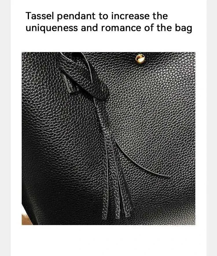 Women's Large Shoulder Bag With Tassel And Lychee Pattern_voghion.com