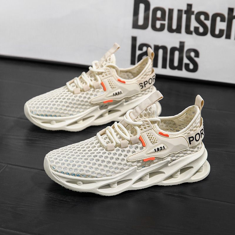 Sports Summer New Thick Soles Comfortable Mesh Breathable Men's And Women's Low Top Thin Running Shoes_desvips.com