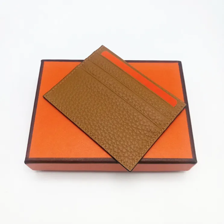 Portafoglio porta carte di credito in vera pelle di alta qualità per uomo e donna, mini portafoglio con scatola_voghion.com