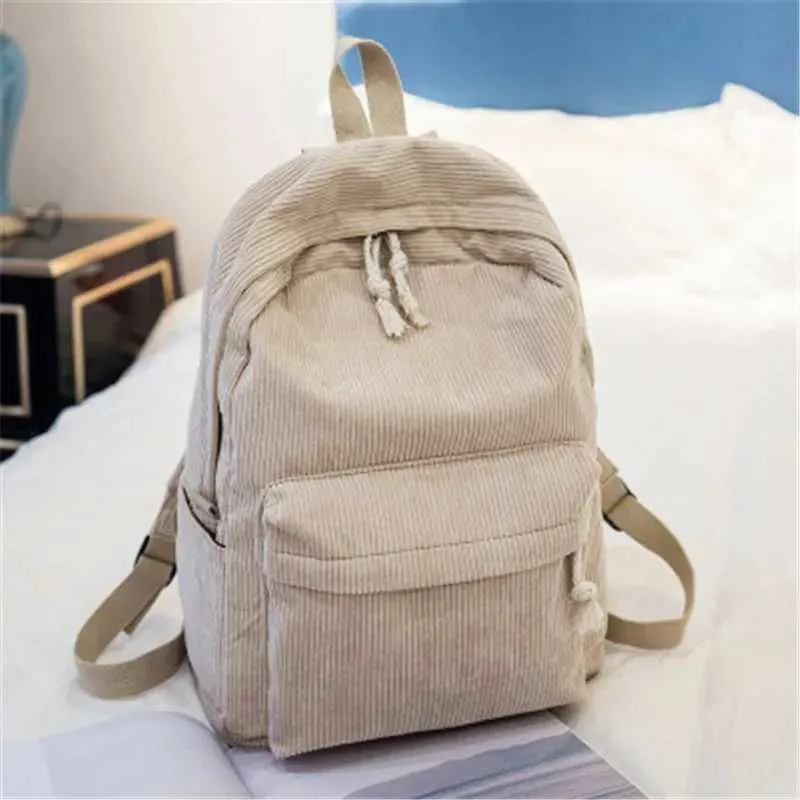 Personalisierte Cord Frauen Schul Rucksack Training Anti-Diebstahl Umhängetasche für Teenager Knapsack Unisex Classic_voghion.com