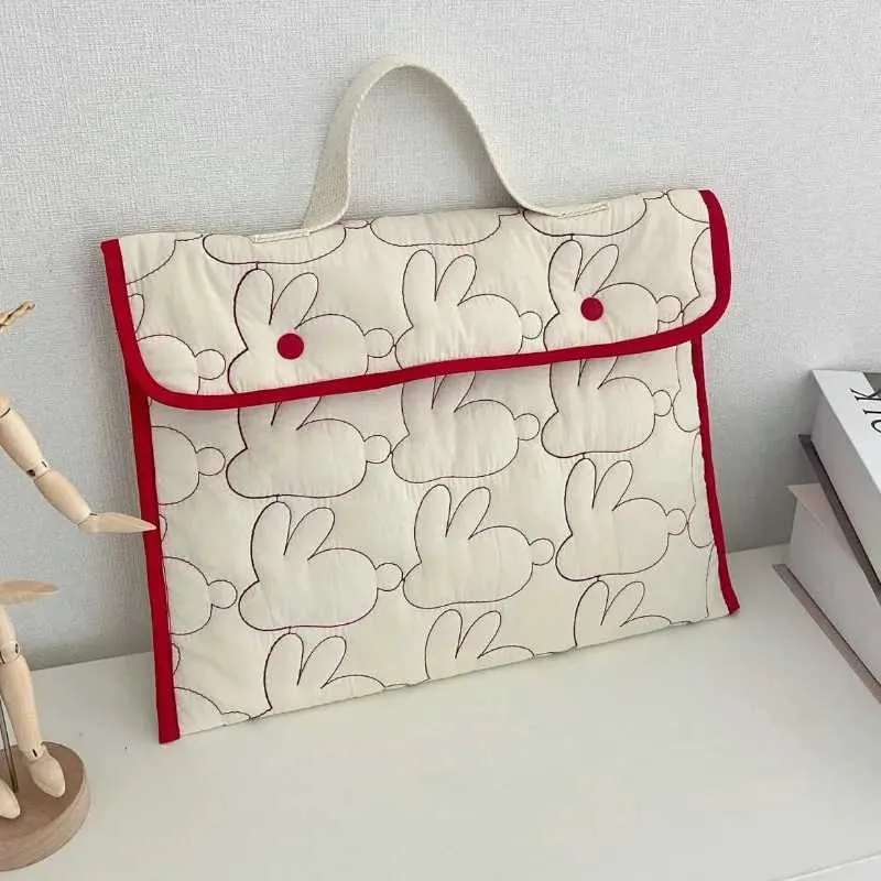 Bumbac drăguț desen animat iepure laptop husă tabletă transport pentru carte computer protector notebook husă femei servietă C24111_voghion.com