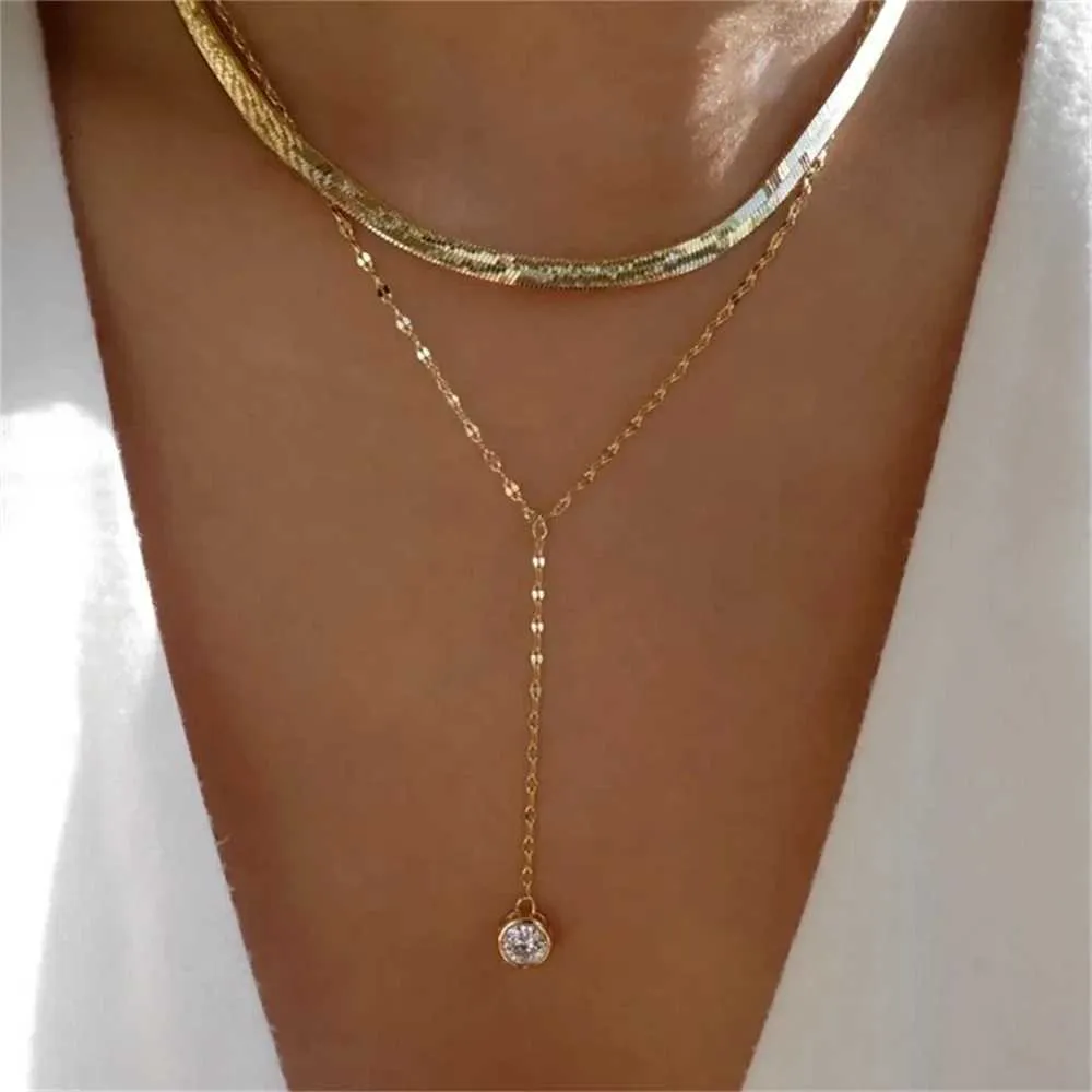 Colliers pendentifs Bls miroir en or en forme de cœur adapté aux femmes à la mode collier pendentif multicouche ensemble de bijoux_voghion.com