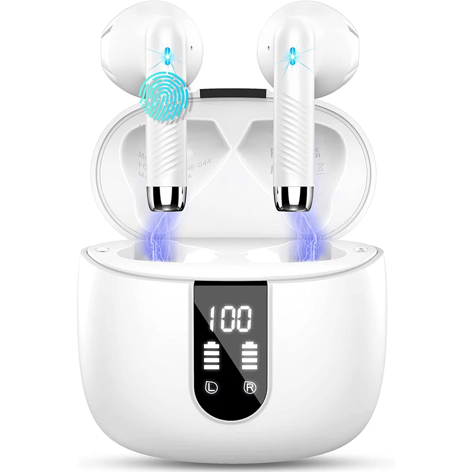 Wireless Earbuds Bluetooth Headphones With Mic For Travel Office_voghion.com