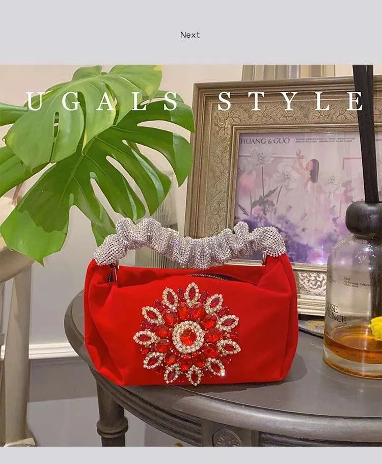Borsa a mano da donna con glitter scintillanti Rhies Dia, da sera, alla moda, da sposa, da festa, pochette, borsa a tracolla_voghion.com