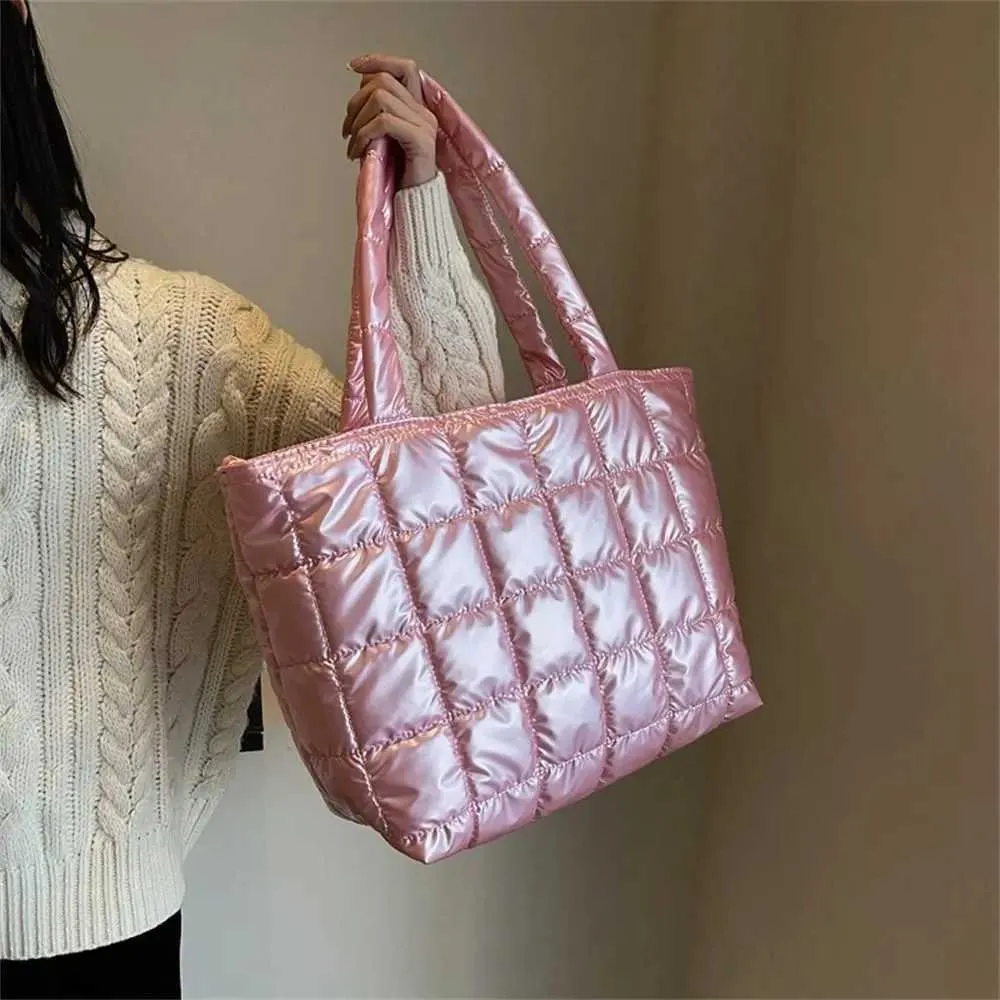 Borse da donna grandi capacità trapuntate invernali in cotone imbottito a spalla alla moda per ragazze sotto le ascelle, gonfie_voghion.com