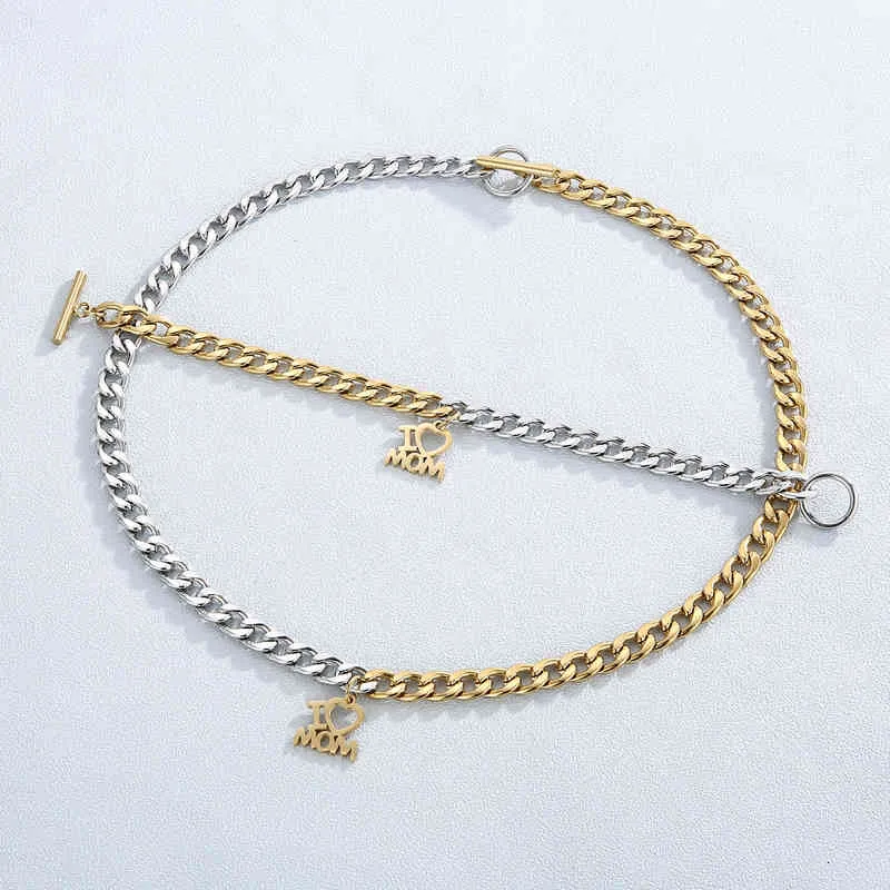 Set di gioielli in acciaio inossidabile Kalen, 6 stili, con ciondolo a forma di cuore, a forma di farfalla, con chiave e scritta "Amo la mamma", collana e bracciale._voghion.com