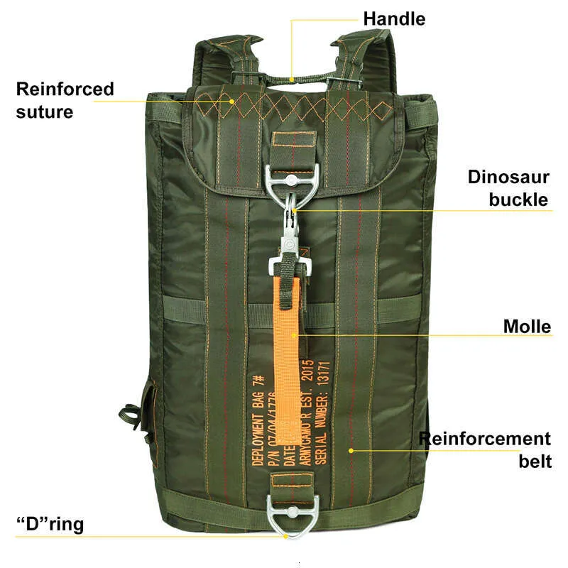Zaino multiuso resistente, leggero, borsa da paracadute per viaggi di caccia all'aperto, escursioni, scuola, avventure_voghion.com