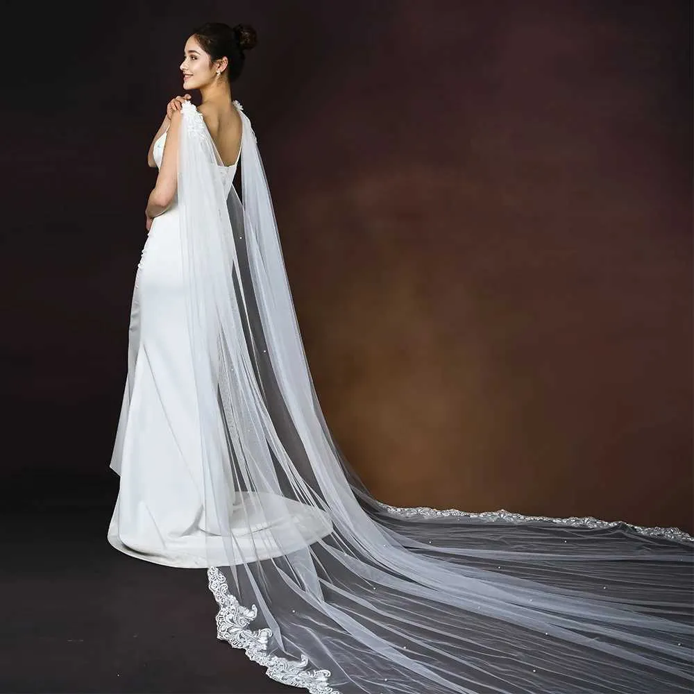 Hair Jewelry Womens Cape Bridal Veils Long Cathedral Style Cloak Slingback Wedding Dress Accessories For Shoulder Shawl_voghion.com