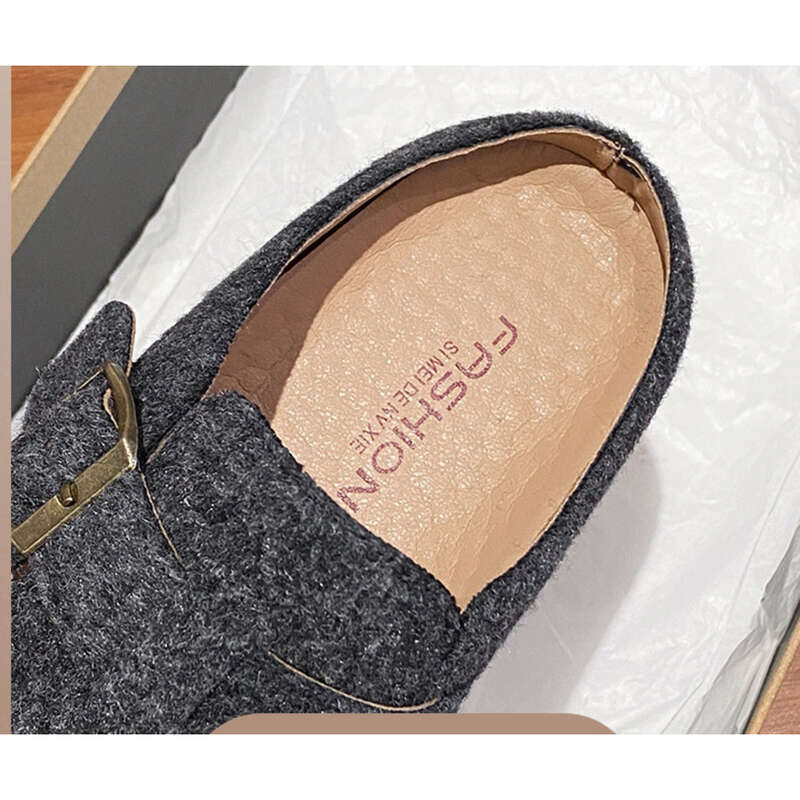 Mary Jane Burkham Half Slippers Flat Bottom Hundred Single Foot Lazy Damesschoenen_voghion.com