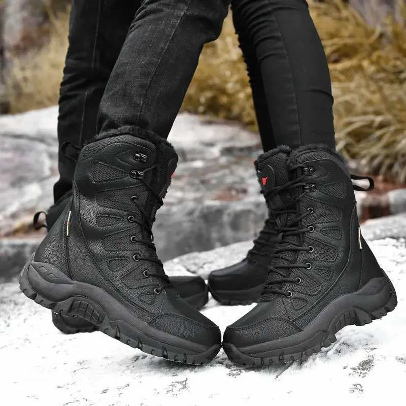 Stiefel Damen Schneestiefel Herren Plateaustiefel rutschfeste Winterpelz warme Schuhe wasserdichte Knöchelstiefel High Heels Größen 36-46 Paar T240906_voghion.com