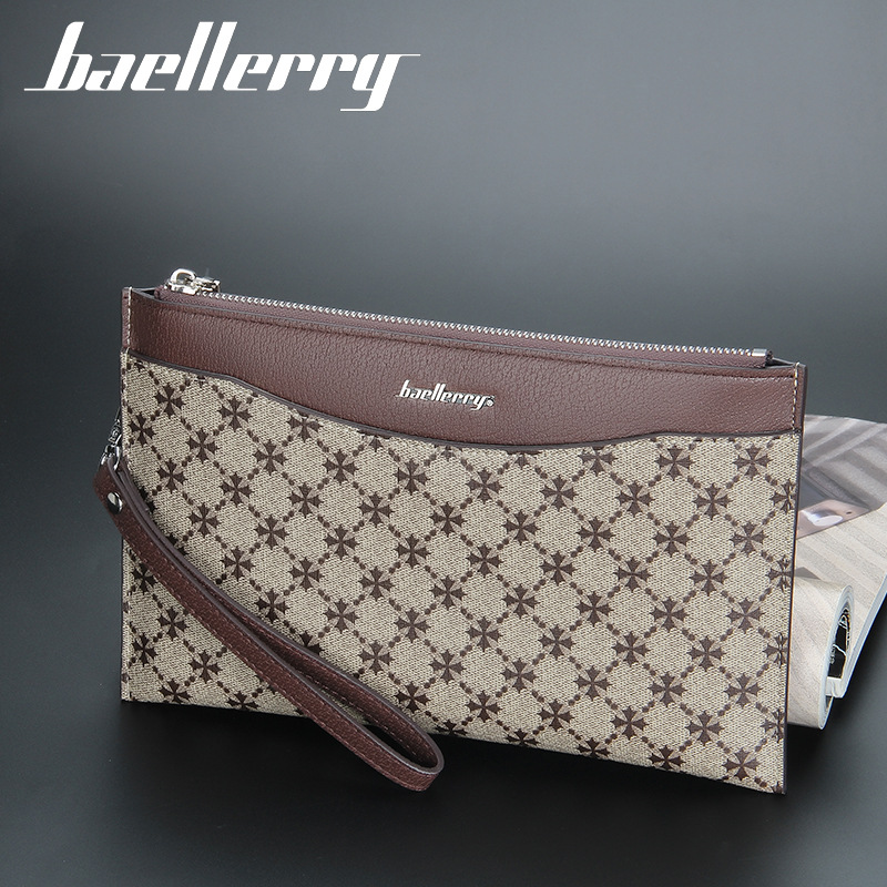 New baellerry men's handbag leisure large capacity envelope bag zipper printing mobile phone bag wholesale_voghion.com