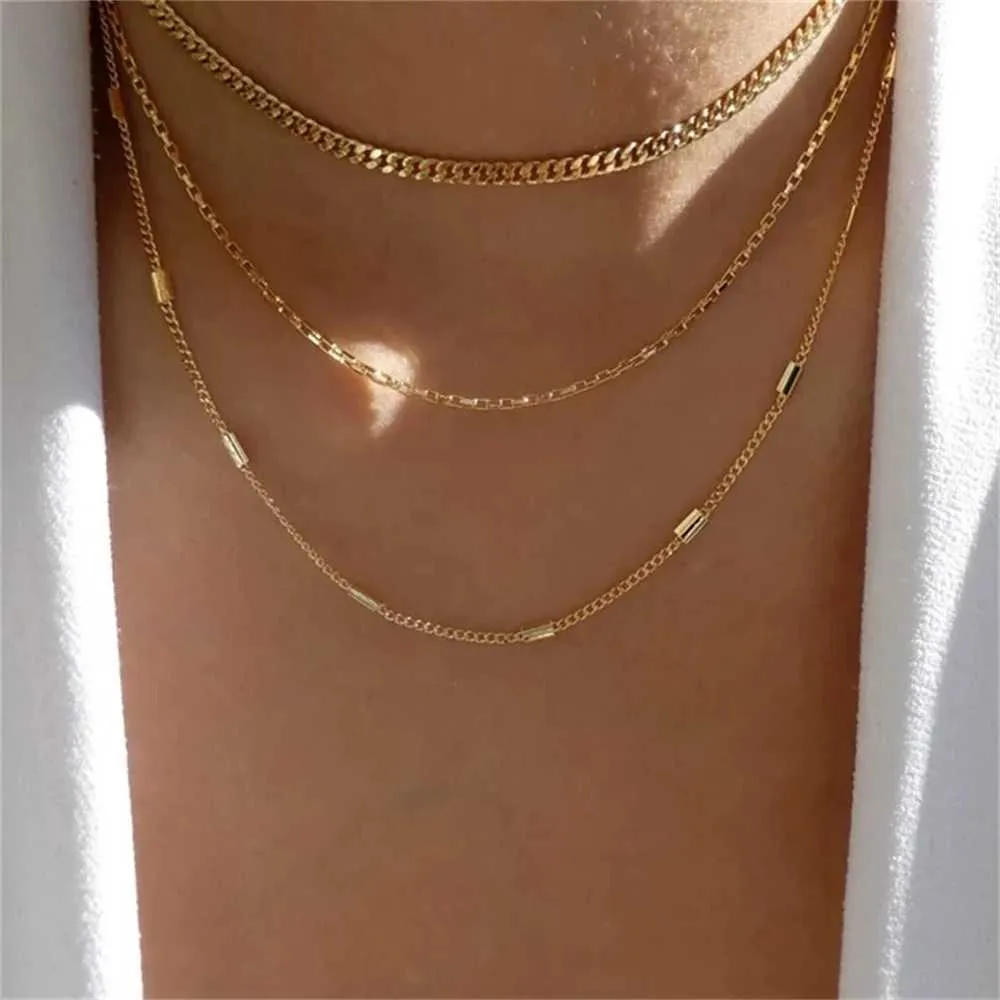 Colliers pendentifs Bls miroir en or en forme de cœur adapté aux femmes à la mode collier pendentif multicouche ensemble de bijoux_voghion.com