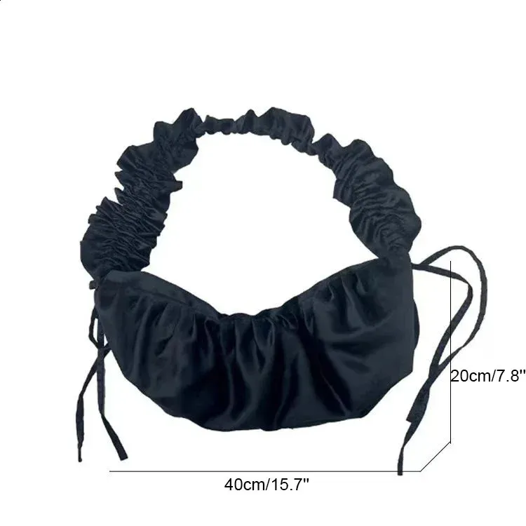 Borsa a tracolla con ruches in raso alla moda Dumpg Tote per donna Borsa a tracolla in seta Hobo Cloud Shopper da donna 240919_voghion.com
