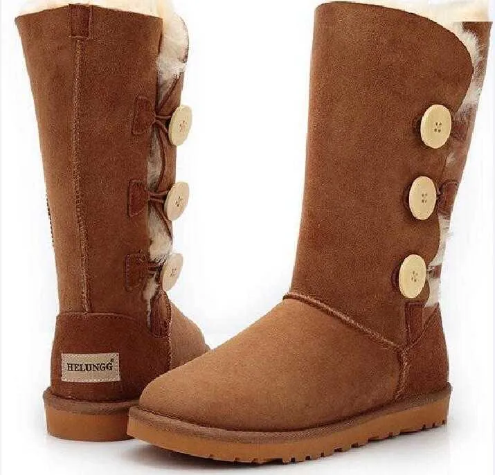 lies Hot sell classical style tall 3 Button 1873 women snow boots keep warm boot U tag dustbag card Beautiful birthday_voghion.com