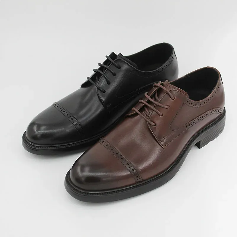 Vestido formal masculino de couro respirável de alta qualidade para escritório Oxford sapatos baixos para casamento 240911_voghion.com