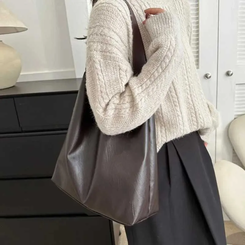 Borsa a tracolla da donna Bost in pelle PU con design retrò, casual, grande capacità, a tracolla, Fi, borsa per la spesa Y241025_voghion.com