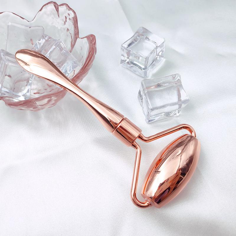 Rullo massaggiatore in acciaio inox con punta a forma di spatola, pietra per massaggiare il viso, strumento per migliorare la cura della pelle del viso e del collo_voghion.com