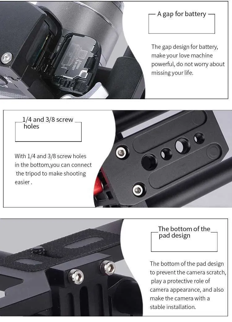 Stabilisatoren A7 Videostabilisator Kamerakäfeg Grëff Dsrl Buerrigg Fir GH4 A6300 A6500 A7S A7R A7Rii A7Sii Filmkäfeg_voghion.com