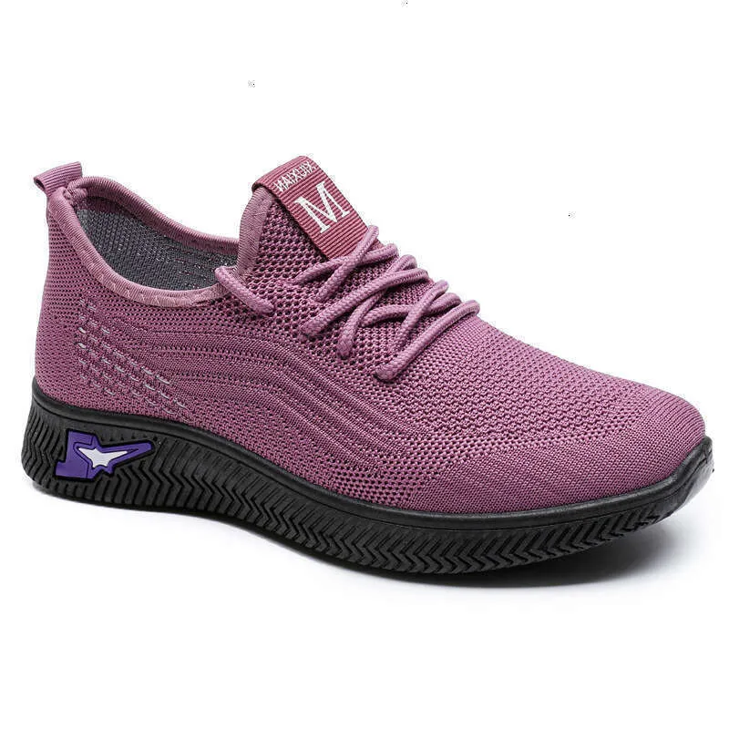 Spring New Women's Shoes Senile Antiskid Soft Sole Breathable Comfortable Suitable Walking shoes Triple Black Free_voghion.com