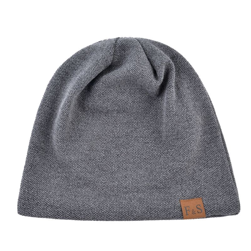 Unisex Spring Autumn Pullover Casual Loose Knitted FS Leather Label Winter Men And Women With Veet Outdoor Baotou Hat_voghion.com