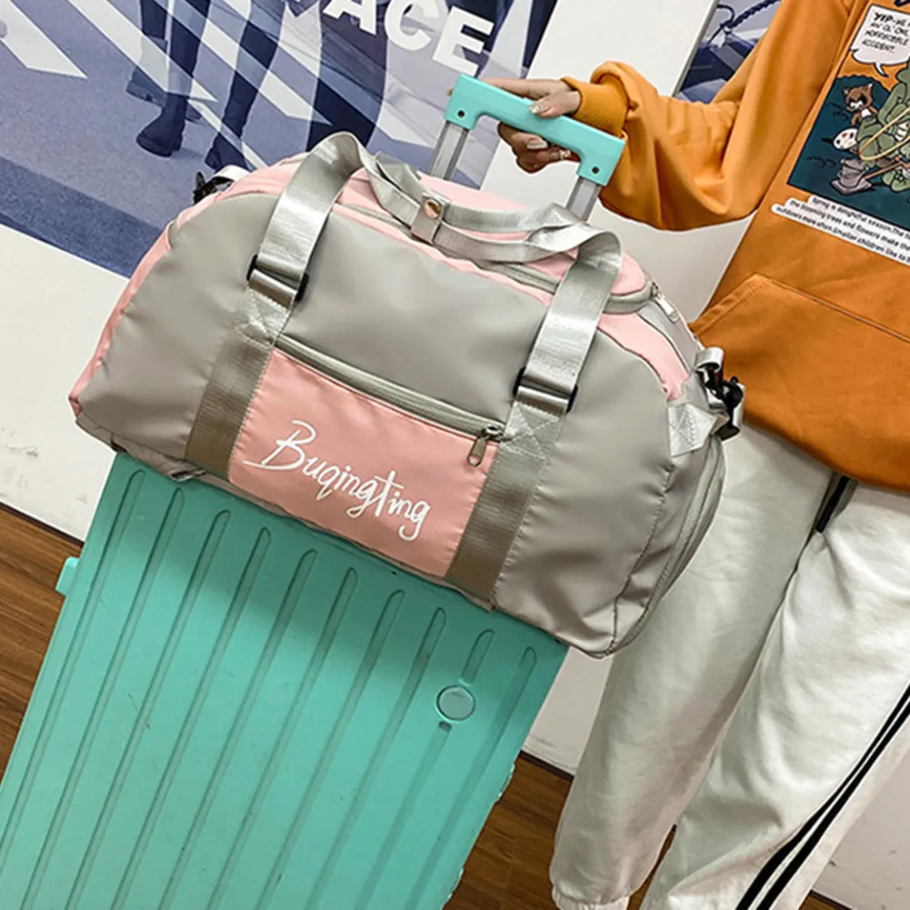 Gym Handbags Fiess Shoulder Men Women Oxford Sport Yoga Backpack Travel Tote Bag With Shoe Compartment_voghion.com