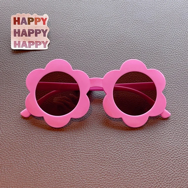 Nuevas llegadas 2024 Nuevos niños Lindos Colores Flor de acrílico UV400 Bebé Niñas Protección al aire libre Gafas de sol Gafas de sol para niños_voghion.com