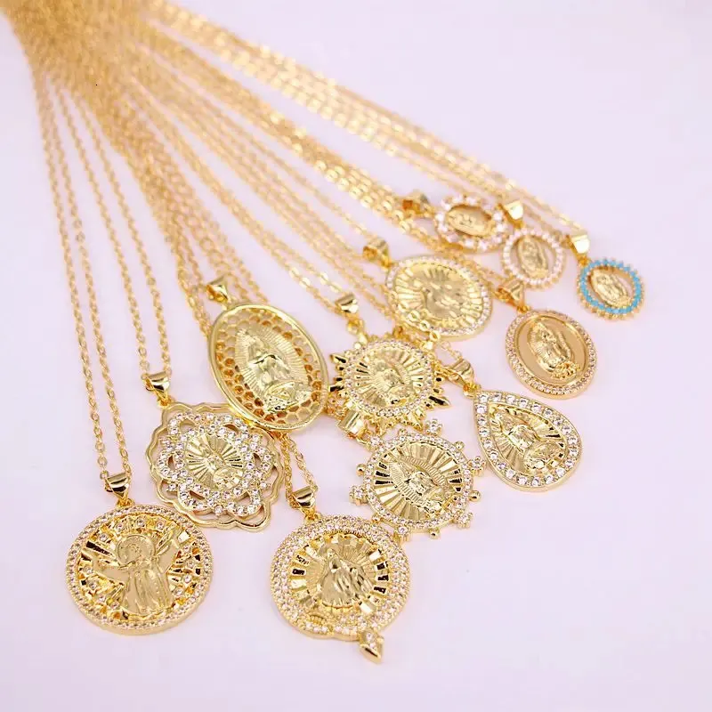 Collier pendentif religieux vierge marie jésus pour femme et homme_voghion.com