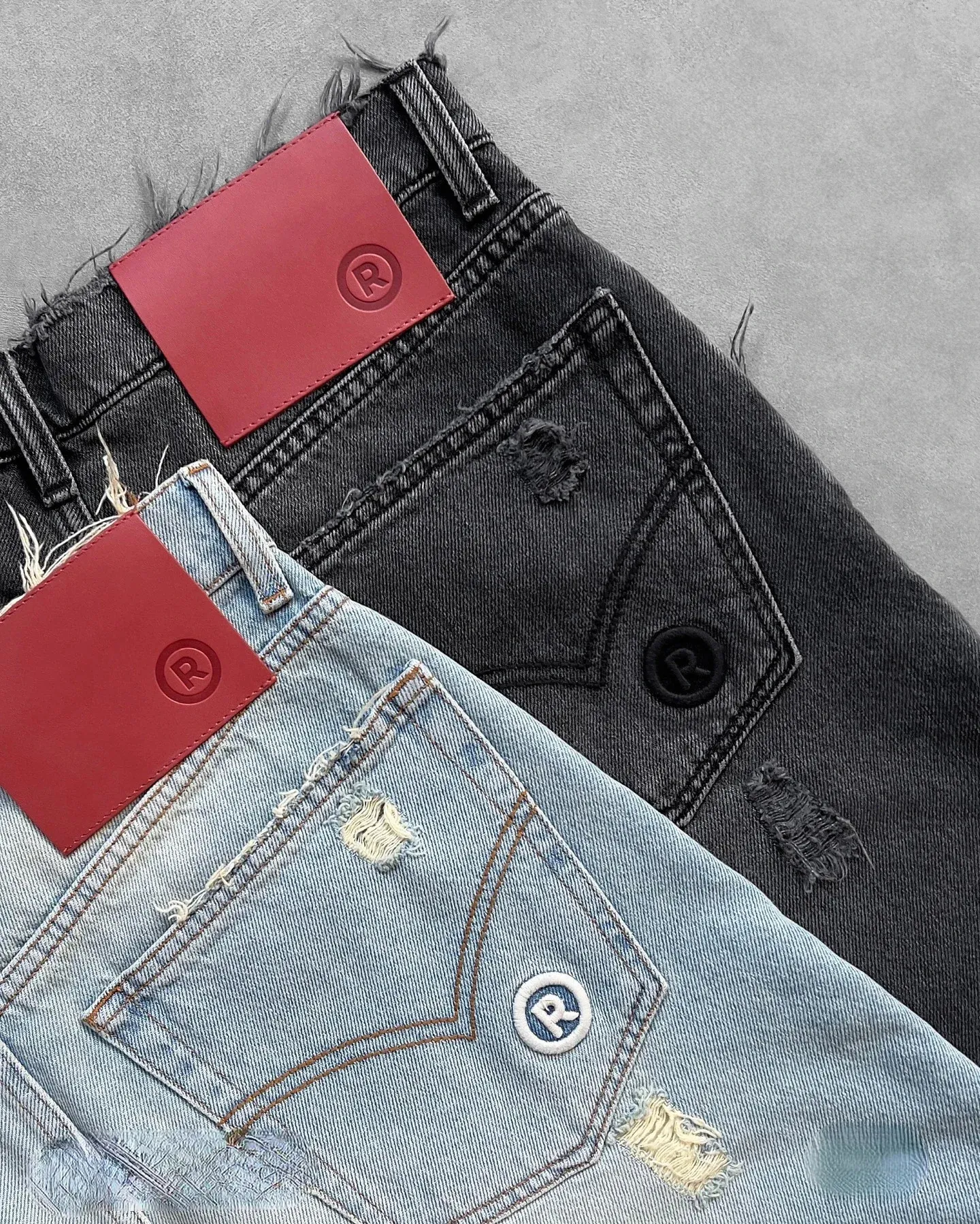 Reaven Summer Hip Hop Ripped Hole Raw Edge Denim Black Blue Wash Punk Work Shorts Vintage Men Women Jorts Y2K Streetwear_voghion.com