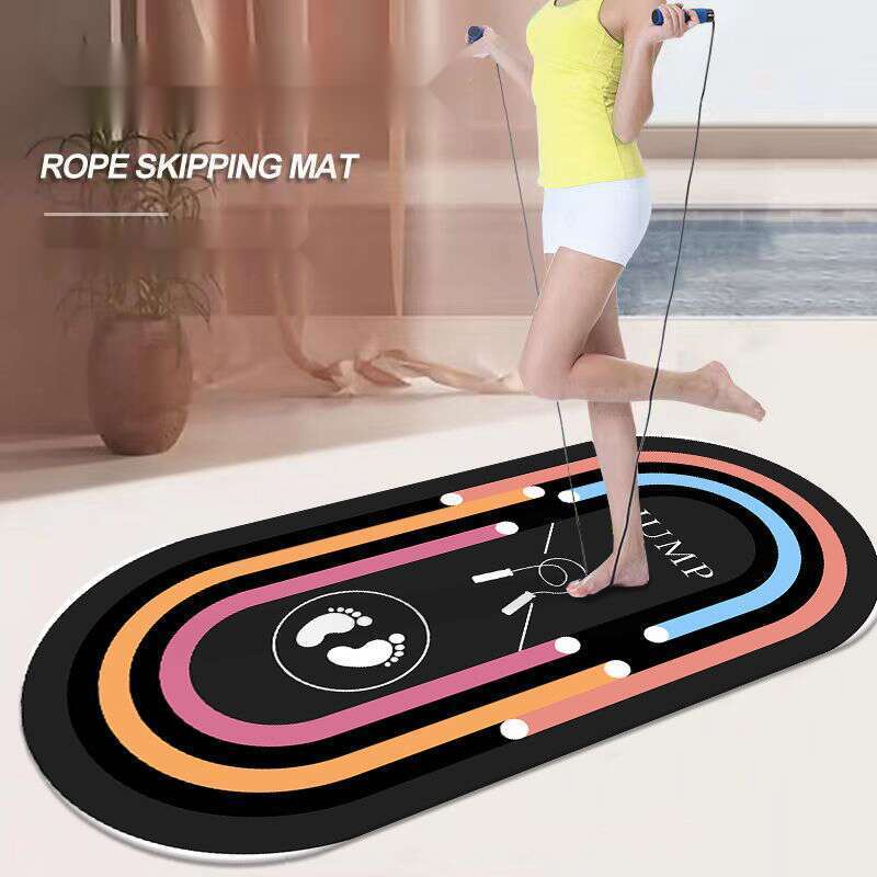 Indoor Sports Silent Shock-absorbing Yoga Mat, Home Slimming Soundproofing Skipping Rope Blanket, Fitness Anti Slip_voghion.com