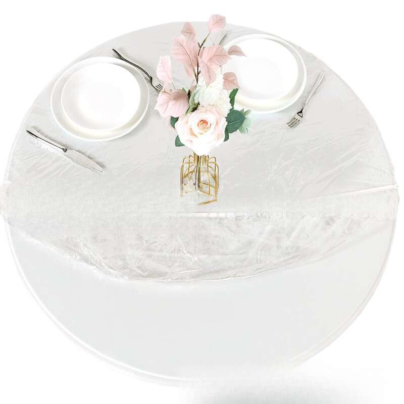Thickened PVC With Waterproof Oilproof Transparent Elastic Table Cover Picnic Tablecloth_voghion.com