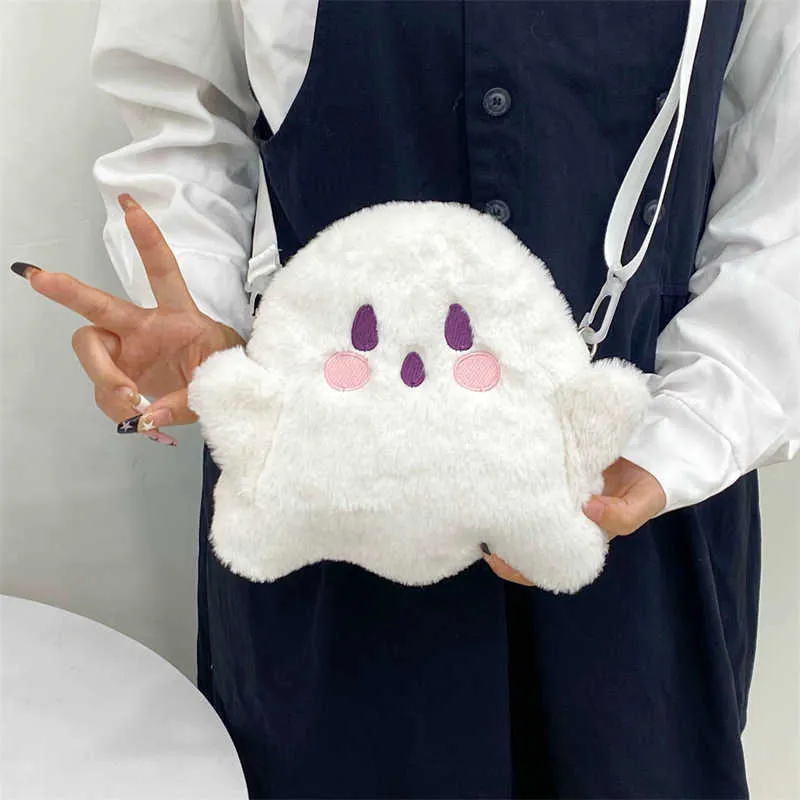 Herbst und Winter Neue süße Plüsch Spooky Ghost Halloween Geschenk Damen Tasche Schulter Crossbody Ba241022_voghion.com
