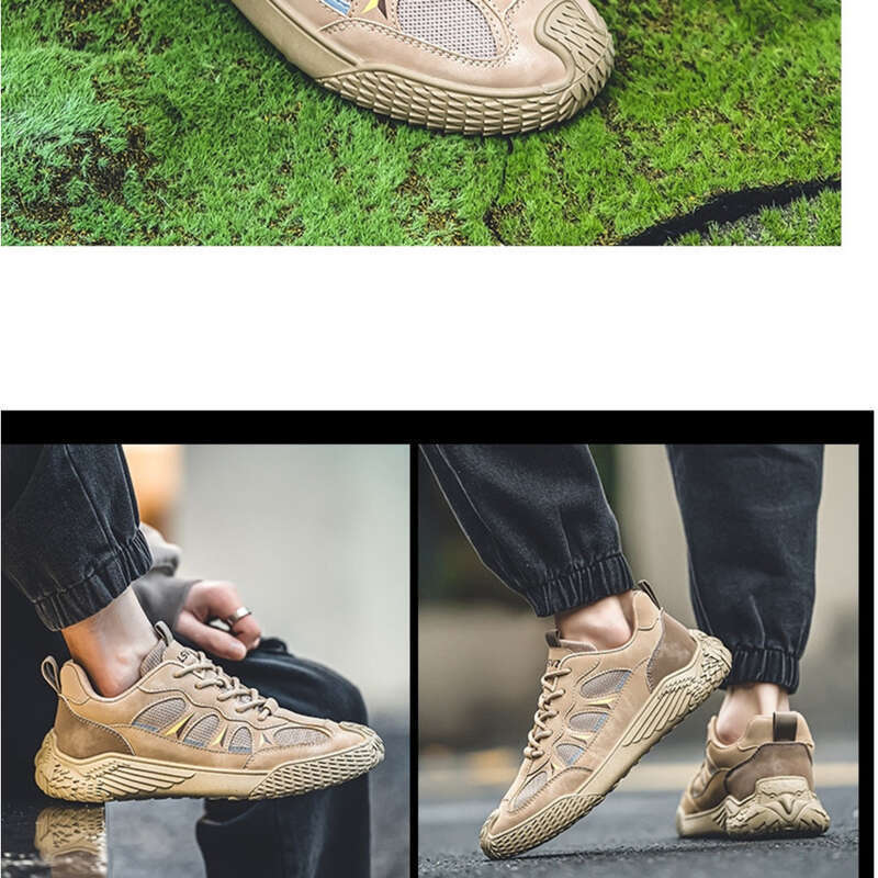 Kevadised moodsed mitmekülgsed võrgust tööjalatsid meestele, khaki hallid mustad kaardivärvid_voghion.com
