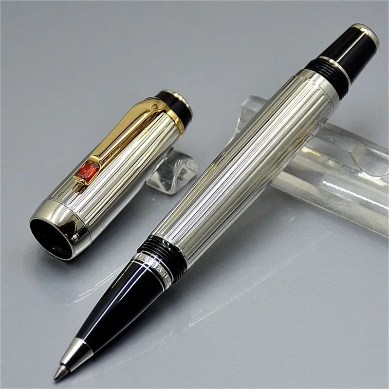 wholesale Wholesale Top High Quality Writing Pen Golden Silver Wave Point Design Rollerball Fountain Pens Office School Supplies With Diamond And_voghion.com