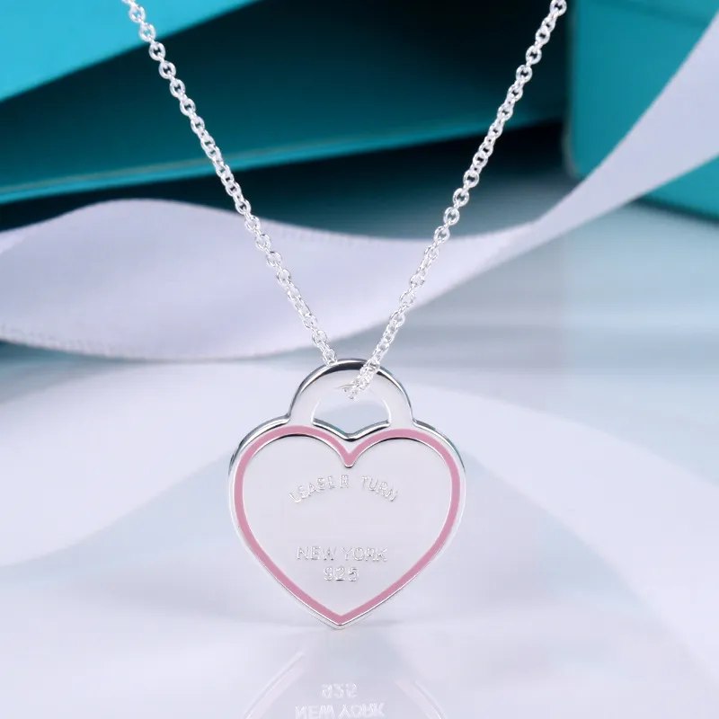brand key designer pendant female S sier plated couple cross chain choker blue heart necklace neck jewelry gift_voghion.com