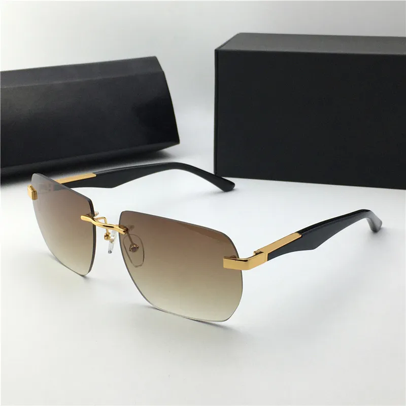 Nuovi occhiali da sole da uomo di design popolari The Artist II montatura in metallo poligonale senza montatura occhiali da vista alla moda stile vintage di alta qualità_voghion.com