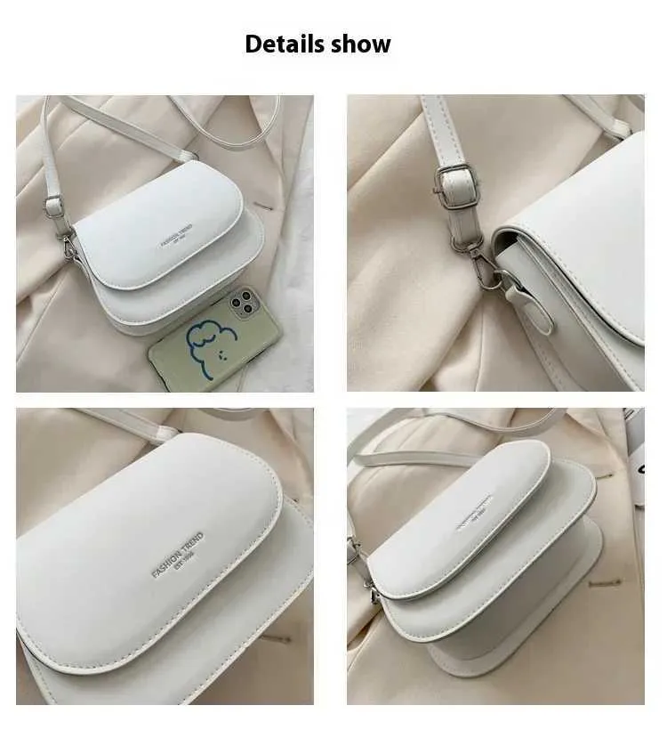 Borsa a tracolla alla moda da donna in pelle PU con tracolla semplice in tinta unita e patta, borse alla moda, pochette C241021_voghion.com