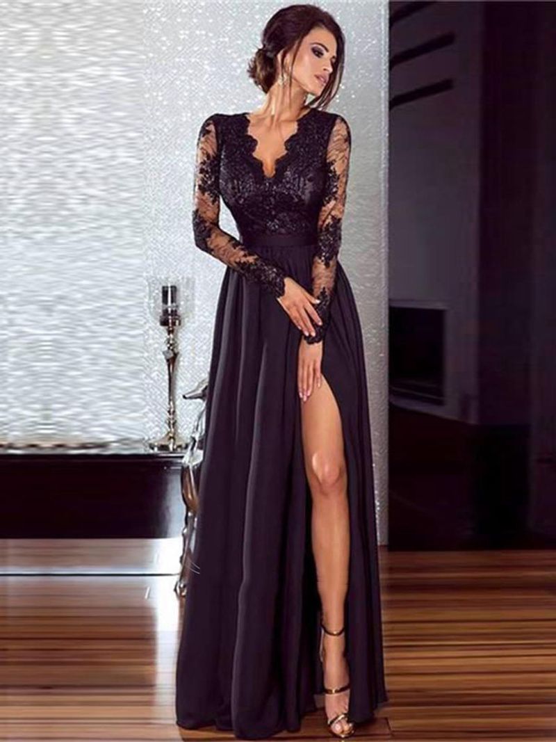Sexy Abendkleid aus Spitze für Damen im Frühling und Sommer_voghion.com