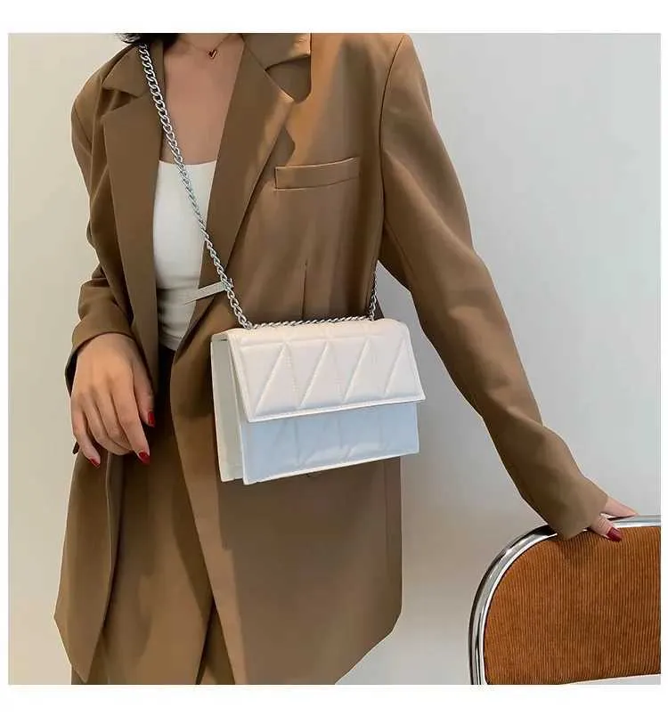 Borsa a tracolla da donna alla moda firmata, con manico in pelle PU, con tracolla a catena, per donna C241108_voghion.com